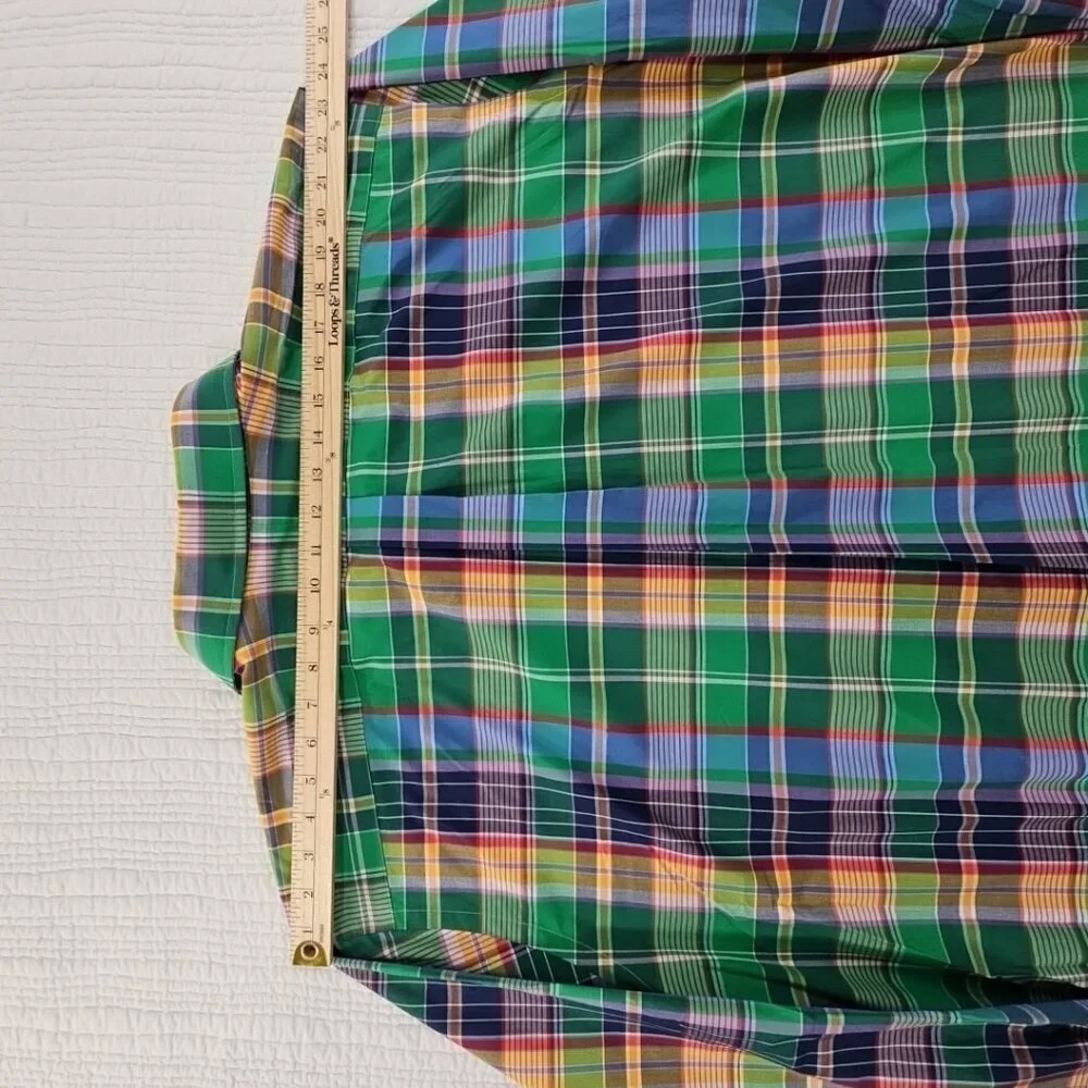 NEW Polo Ralph Lauren Classic Twill Shirt 3XB Green Plaid Blue Pony NWT MSRP$125